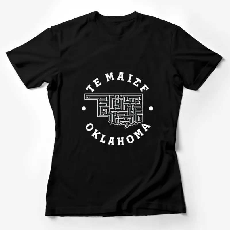 Oklahoma Maze Graphic T-Shirt, Unique State Design Tee, Stylish Streetwear, Unisex Female T-Shirt