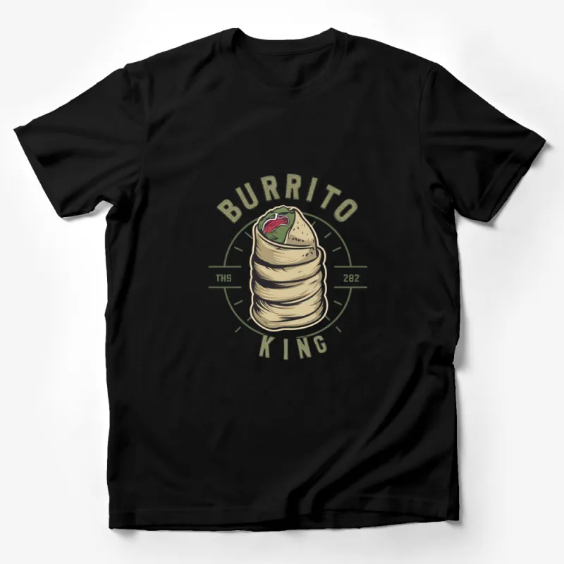 Burrito King Graphic T-Shirt, Vintage Style Comfortable Cotton Tee, Foodie Apparel Male T-Shirt