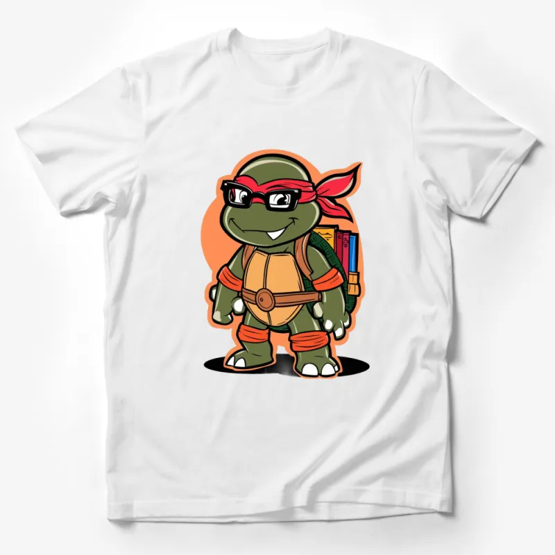 Teenage Mutant Ninja Turtle Inspired T-Shirt, Cartoon Turtle with Red Bandana, Unisex Kids and Adults Tee Male T-Shirt