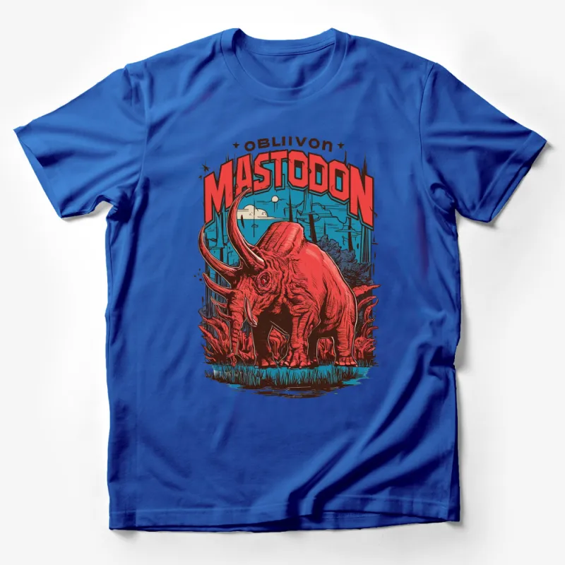 Oblivion Mastodon Graphic T-Shirt, Vintage Red Dinosaur Concert Tee, Unisex Male T-Shirt