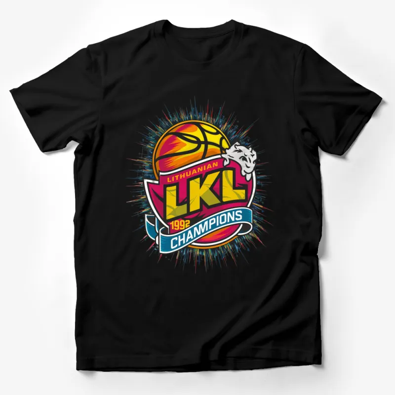 Lithuanian Basketball Champions LKL 1992 Graphic T-Shirt, Vibrant Sports Fan Apparel Male T-Shirt