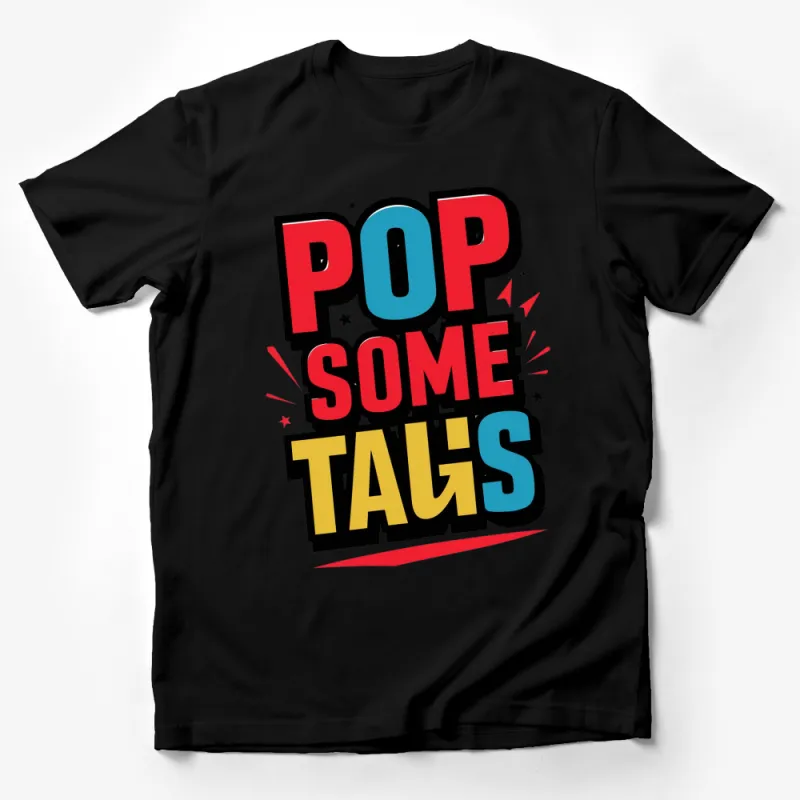 Retro Pop Some Tags T-Shirt, Colorful Vintage Inspired Typography, Fun Casual Wear Male T-Shirt