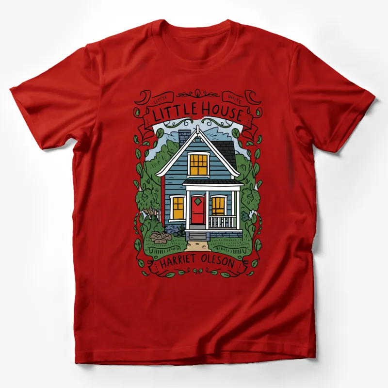 Cozy Little House T-Shirt, Cute Cottage Graphic Tee, Unisex Garden Home Illustration Shirt Male T-Shirt