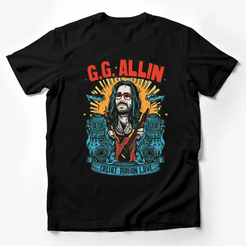 G.G. Allin Inspired Rock Music T-Shirt, Punk Rock Legend Graphic Tee, Retro Style Concert Outfit Male T-Shirt