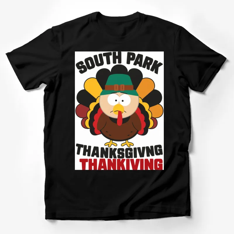 South Park Thanksgiving Turkey T-Shirt, Unisex Cartoon Character Tee, Colorful Holiday Apparel Male T-Shirt