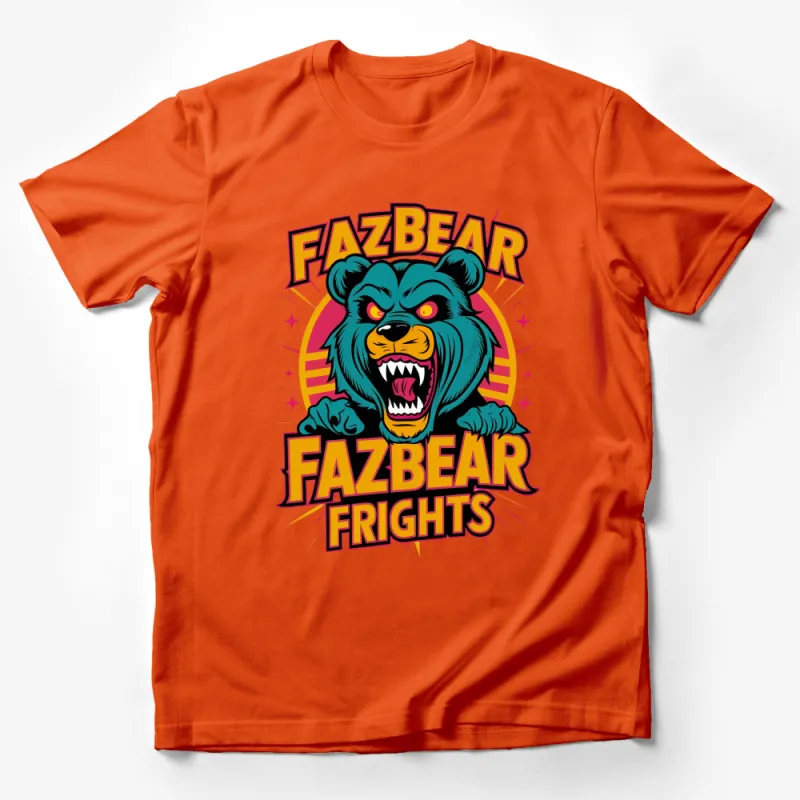 Fazbear Frights T-Shirt, Retro Gaming Bear Graphic Tee, Vintage Style Gamer Shirt Male T-Shirt