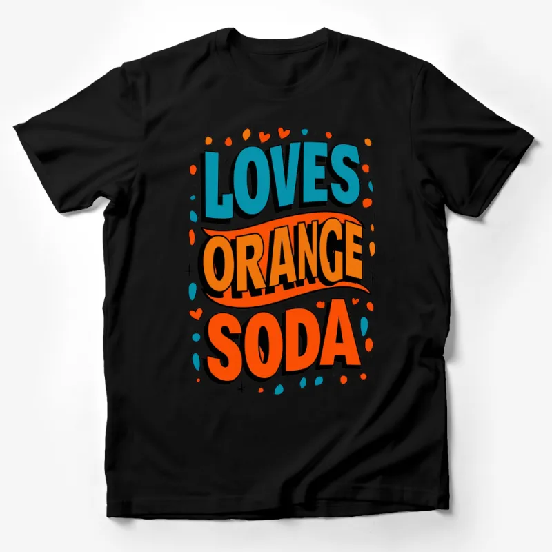 Colorful Loves Orange Soda Graphic T-Shirt, Fun Vintage Style Pop Culture Tee, Unisex Fashion Male T-Shirt