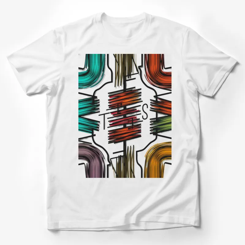 Abstract Art T-Shirt, Colorful Modern Design, Aesthetic Unisex Tee, Trendy Graphic Shirt Male T-Shirt