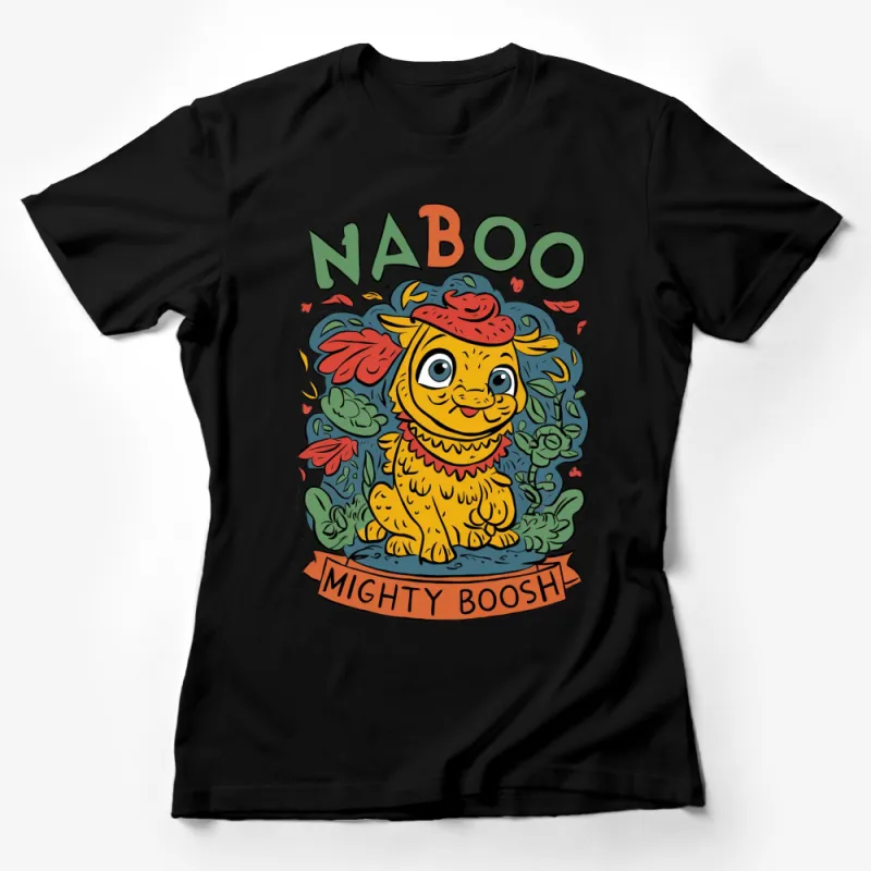 Naboo Mighty Boosh Cartoon Lion T-Shirt, Colorful Jungle Animal Graphic Tee, Unisex Kids and Adult Sizes Female T-Shirt