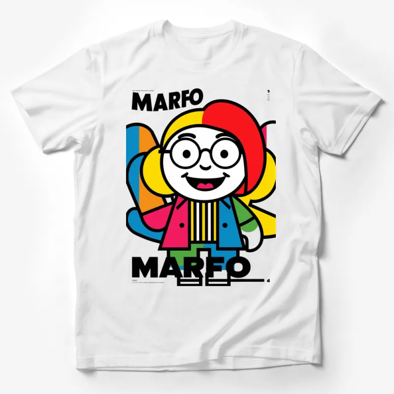 Colorful Cartoon Character T-Shirt, Bold Pop Art Style, Unisex Graphic Tee for All Ages Male T-Shirt