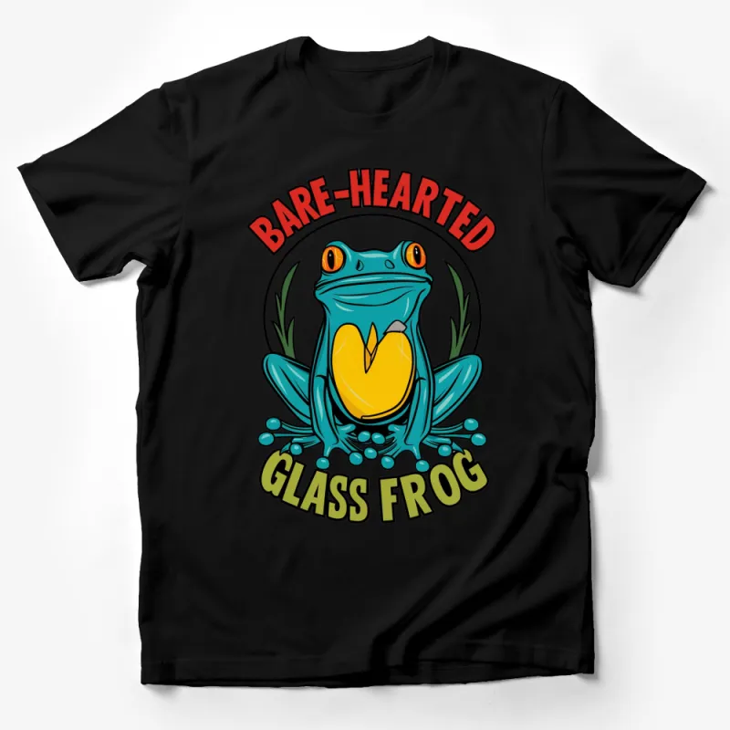 Bare-Hearted Glass Frog T-Shirt, Colorful Frog Graphic Tee, Nature Lover Shirt, Unique Amphibian Design Male T-Shirt