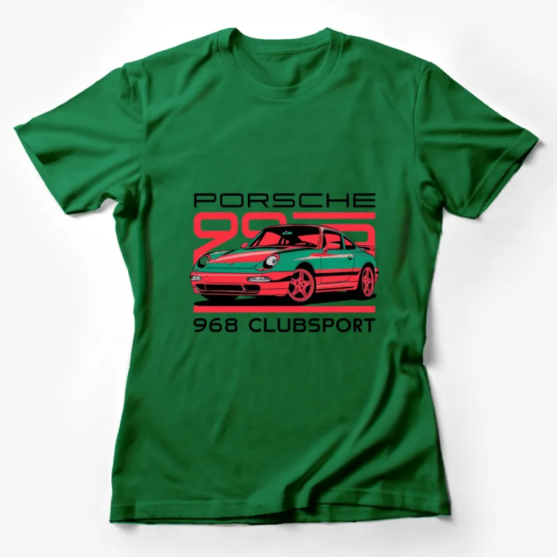 Porsche 968 Clubsport Retro Car T-Shirt, Classic Sports Car Tee, Racing Enthusiast Gift, Vintage Vehicle Collector Shirt Female T-Shirt