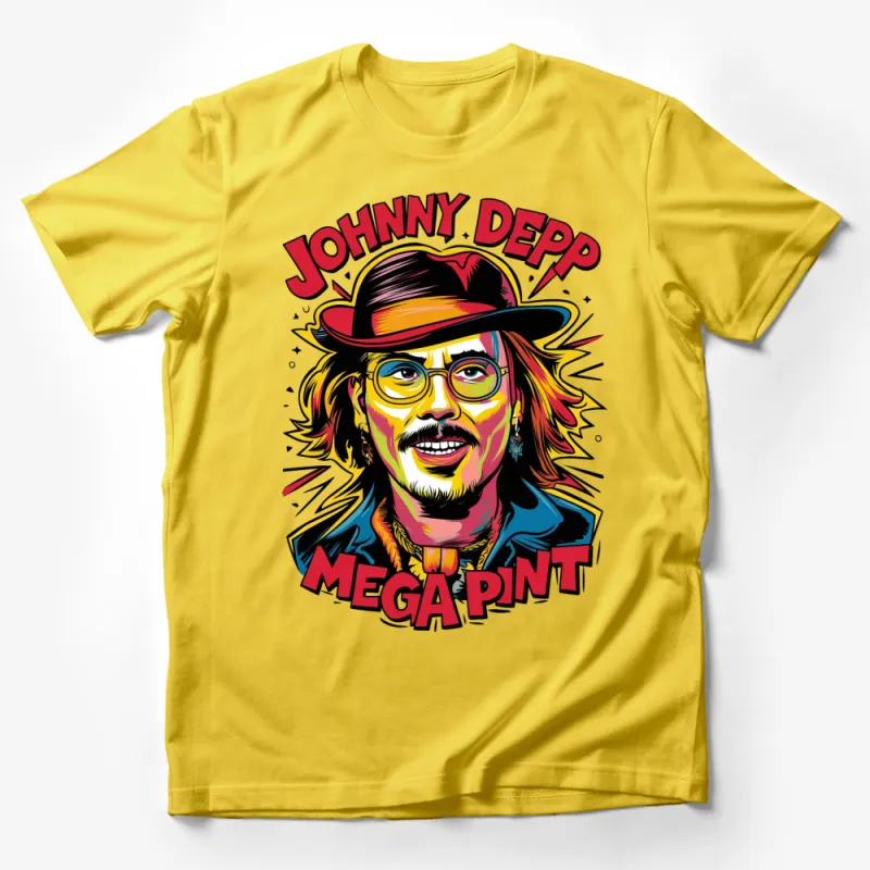 Johnny Depp Mega Pint Graphic T-Shirt, Colorful Pop Art Style Tee, Unisex Fashion Top, Unique Gift Idea Male T-Shirt