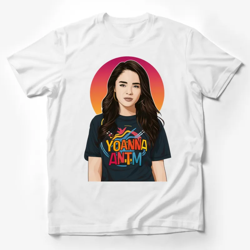 Women's Pop Art Style T-Shirt with Colorful Portrait Graphic, Vintage Inspired Tee, Unique Fashion Top Male T-Shirt