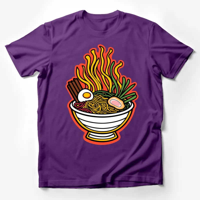 Colorful Ramen Bowl T-Shirt, Vibrant Noodle Soup Graphic Tee, Foodie Gift, Unisex Male T-Shirt