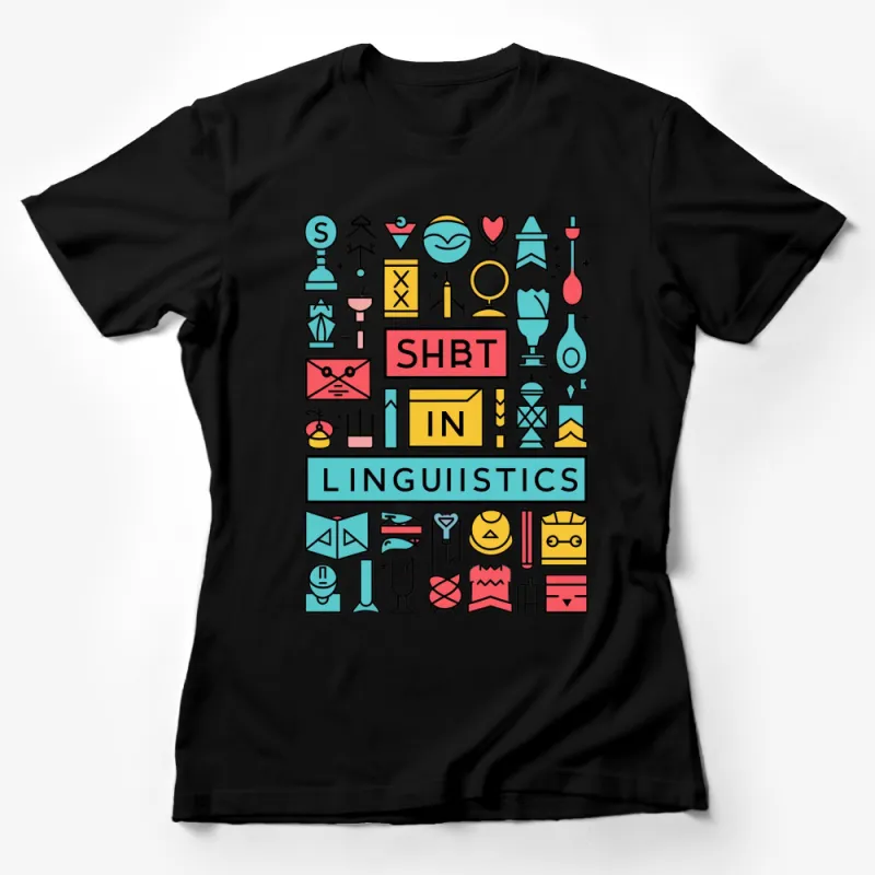 Colorful Linguistics Icon T-Shirt, Graphic Tee for Language Lovers, Unisex Casual Wear Female T-Shirt