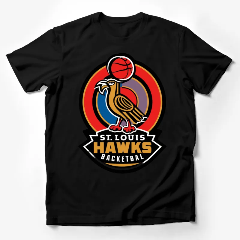 Vintage St. Louis Hawks Basketball Logo T-Shirt, Retro Sports Graphic Tee, Unisex Male T-Shirt