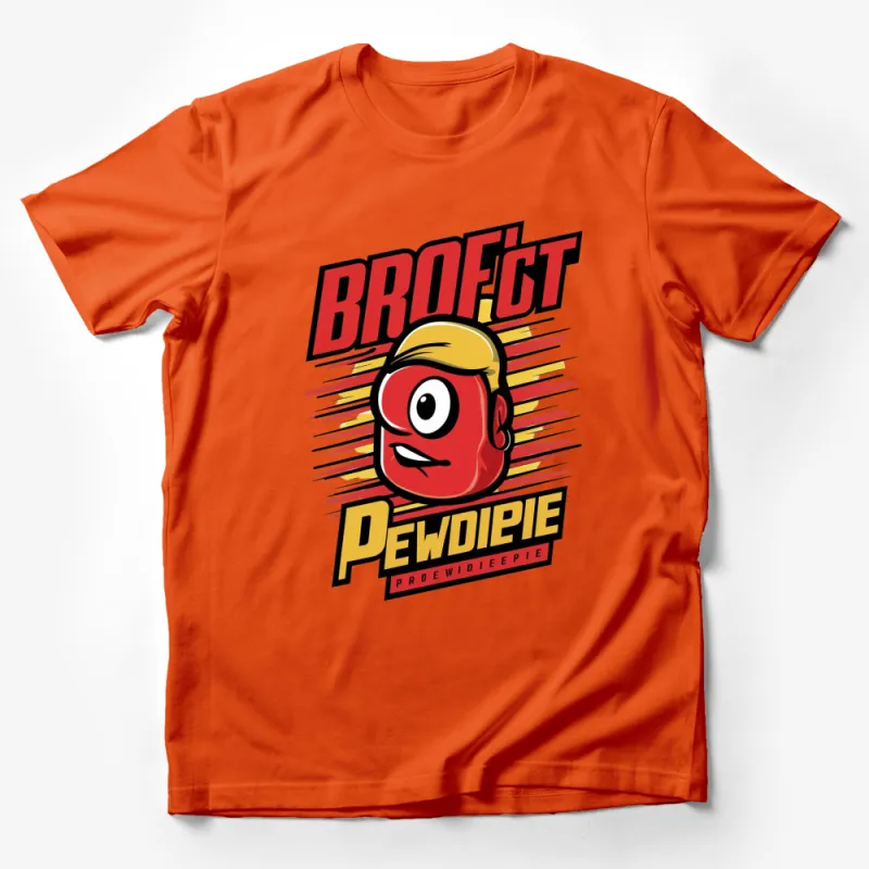 Pewdiepie Brofist Logo T-Shirt, Red Graphic Tee, Vintage Inspired Unisex Apparel Male T-Shirt