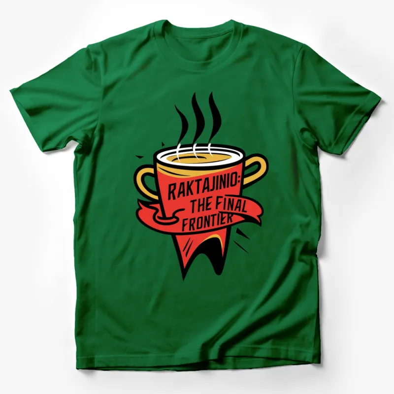 RaktaJinio Final Frontier Graphic Tee, Bold Red Coffee Mug Design T-Shirt Male T-Shirt