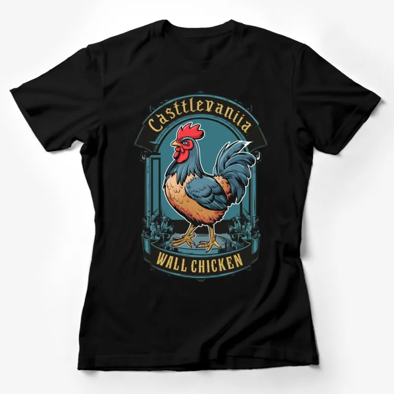 Castlevania Wall Chicken T-Shirt, Retro Video Game Shirt, Vintage Style Gaming Apparel, Unique Gamer Gift Idea Female T-Shirt