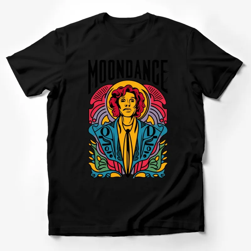 Moondance Vintage Inspired Graphic T-Shirt, Retro Music Lover Tee, Bold Colors, Unisex Shirt Design Male T-Shirt