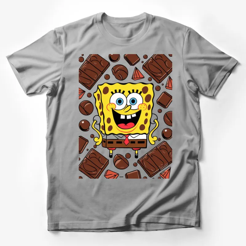 SpongeBob SquarePants T-Shirt, Chocolate Lover, Quirky Cartoon Graphic Tee, Fun Gift for All Ages Male T-Shirt