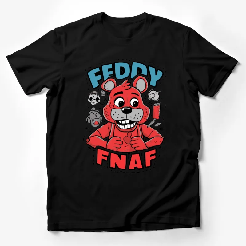 FNAF Inspired Cartoon Bear T-Shirt, Fun Kids' Gaming Tee, Boys Girls Unisex Top, Cute Animal Shirt Male T-Shirt