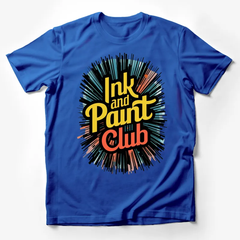 Ink and Paint Club Graphic T-Shirt, Colorful Urban Style Tee, Artistic Paint Splash Design, Unique Apparel Male T-Shirt