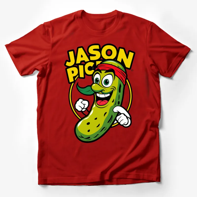 Funny Pickle T-Shirt, Jason Pickle Cartoon Graphic Tee, Colorful Casual Wear, Comfy Cotton Shirt Male T-Shirt