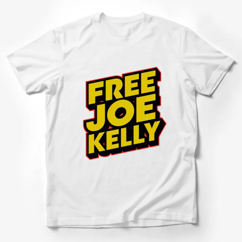 Free Joe Kelly Bold Text Graphic T-Shirt, Vibrant Yellow and Black Tee, Unisex Sports Fan Shirt Male T-Shirt