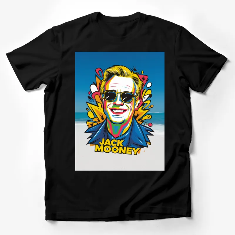 Colorful Pop Art Portrait Jack Mooney T-Shirt, Vibrant Beach Summer Tee Male T-Shirt