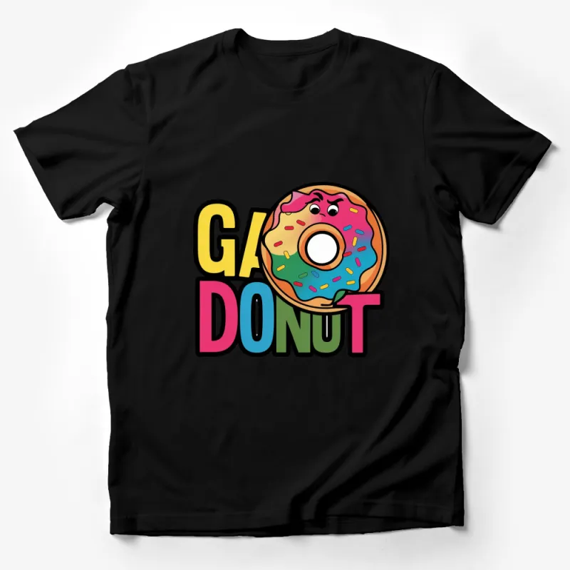 Colorful Go Donut Graphic T-Shirt, Cute Donut Lover Tee, Fun Sprinkled Doughnut Design, Trendy Unisex Shirt Male T-Shirt