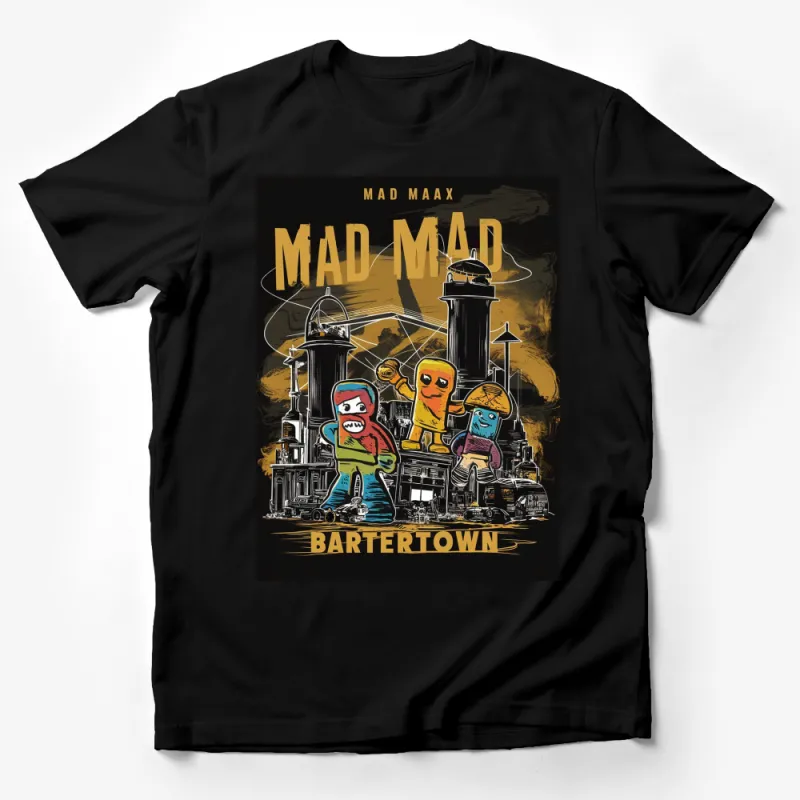 Retro Mad Maax Bartertown Graphic Tee, Cartoon Dystopian, Vintage Style T-Shirt Male T-Shirt