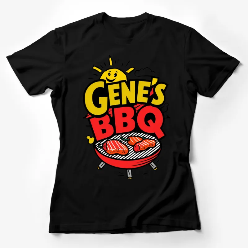 Funny BBQ T-Shirt, Gene's BBQ Summer Grilling Party Tee, Cookout Graphic Shirt for Food Lovers Female T-Shirt