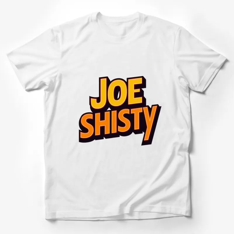 Joe Shisty Bold Lettering Logo Graphic T-Shirt, Vintage Inspired Text Tee, Unisex Fashion Male T-Shirt