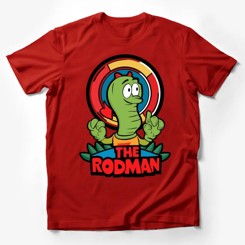 Colorful Cartoon Worm The Rodman Graphic T-Shirt, Unisex Fun Character Top, Cute Casual Wear Male T-Shirt