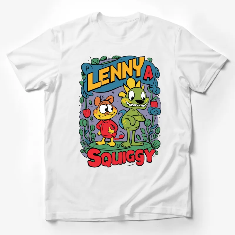 Colorful Cartoon Character T-Shirt - Lenny and Squiggy Adventure Tee for Kids and Adults Male T-Shirt