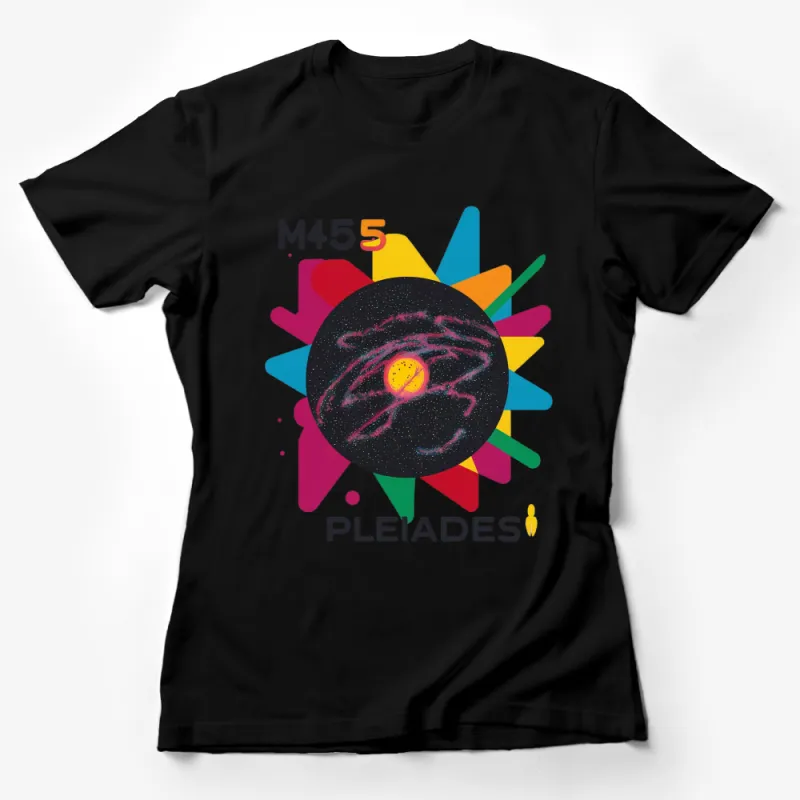 Colorful Space Galaxy Pleiades M45 Inspired Graphic Tee, Unisex T-Shirt Design, Unique Cosmic Apparel Female T-Shirt