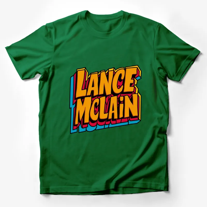 Bold Colorful Lance McClain Graphic T-Shirt, Urban Style Streetwear, Unique Typography Design Tee Male T-Shirt