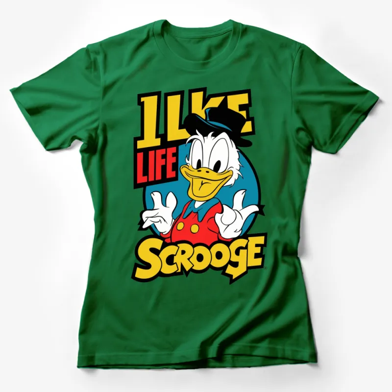 Vintage Scrooge McDuck T-Shirt, Classic Cartoon Graphic Tee, Bright Color Block Design, Unisex Female T-Shirt