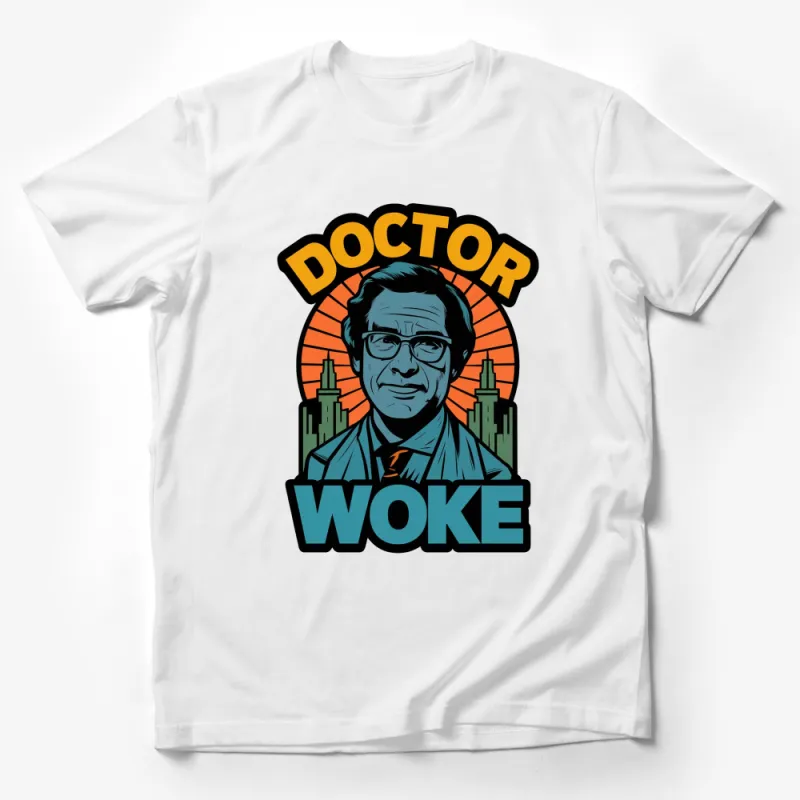 Doctor Woke Retro Comic Style T-Shirt, Vintage Urban Pop Art Tee, Graphic Novel Inspired Fashion Male T-Shirt