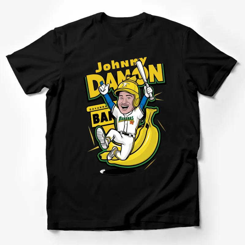 Johnny Damon Bananas Baseball Graphic Tee, Colorful Sports T-Shirt, Savannah Fan Apparel Male T-Shirt