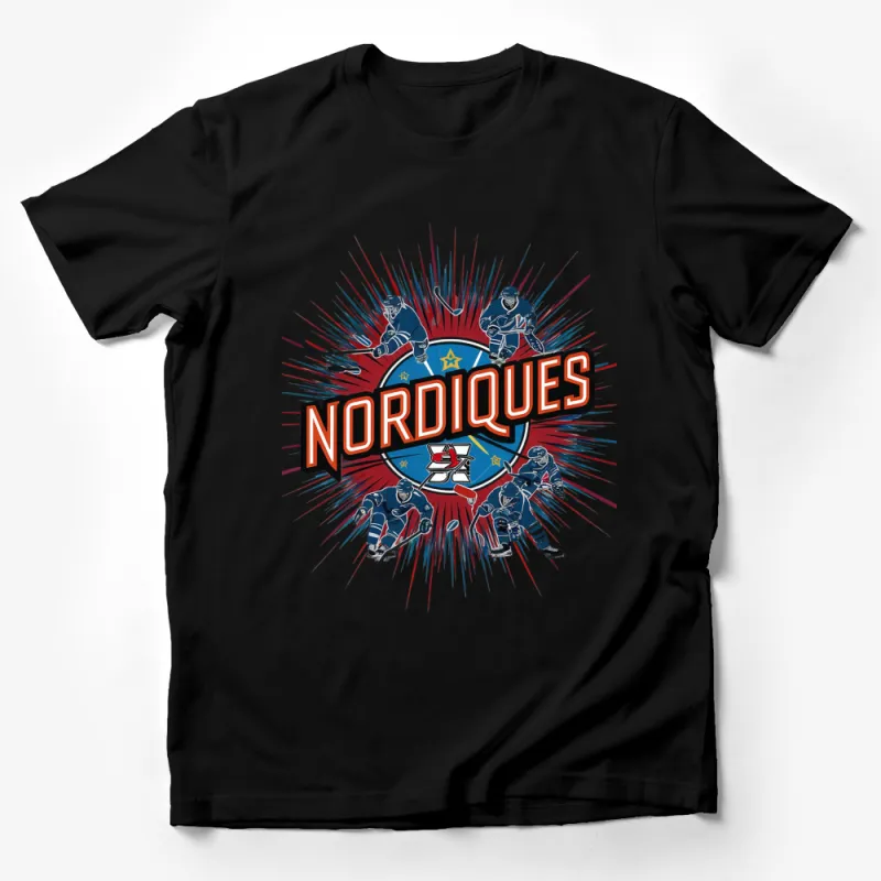 Vintage Nordiques Hockey Team Graphic T-Shirt, Retro Sports Fan Apparel, Unisex Clothing Male T-Shirt