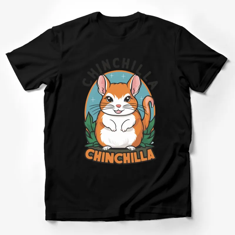 Cute Chinchilla Graphic T-Shirt, Funny Rodent Lover Tee, Casual Wear for Pet Enthusiasts Male T-Shirt