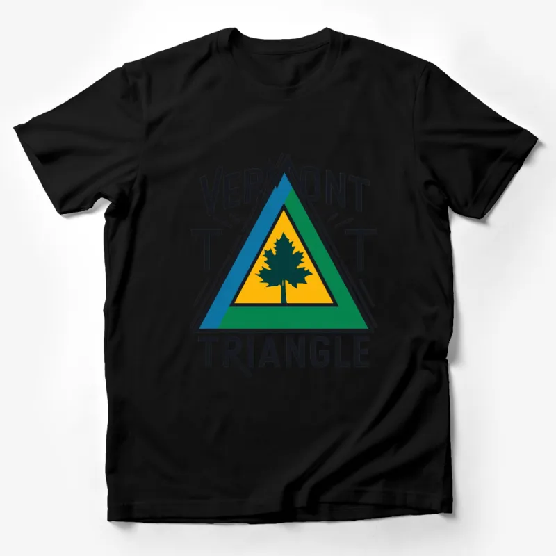 Vermont Triangle Graphic T-Shirt, Colorful Tree Design, Outdoor Adventure Tee, Unisex Male T-Shirt