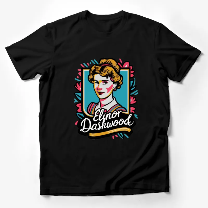 Vintage Inspired Elinor Dashwood Portrait T-Shirt, Classic Literature Tee, Unique Graphic Design Male T-Shirt