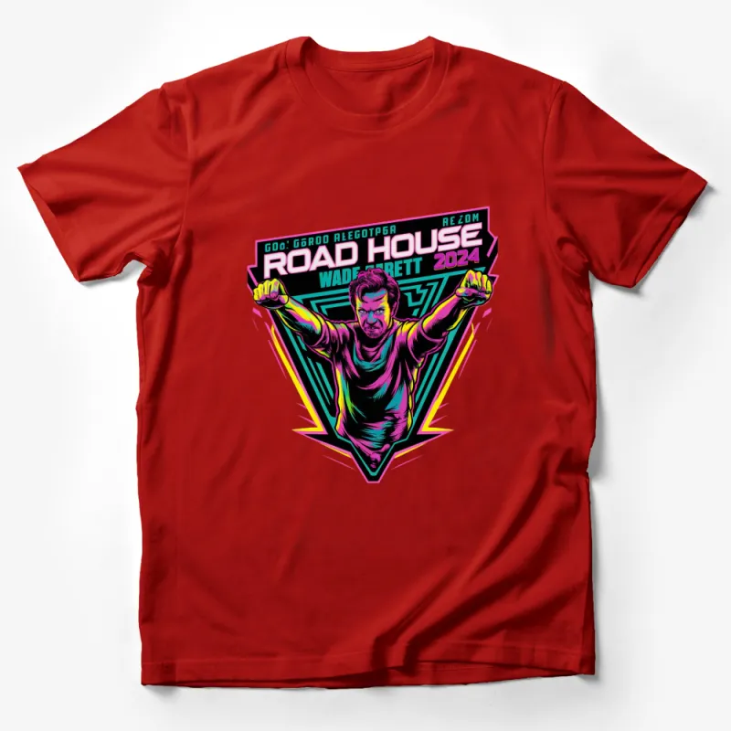 Road House 2024 Retro Movie Style T-Shirt, Colorful Graphic Tee, Vintage-Inspired Film Apparel Male T-Shirt