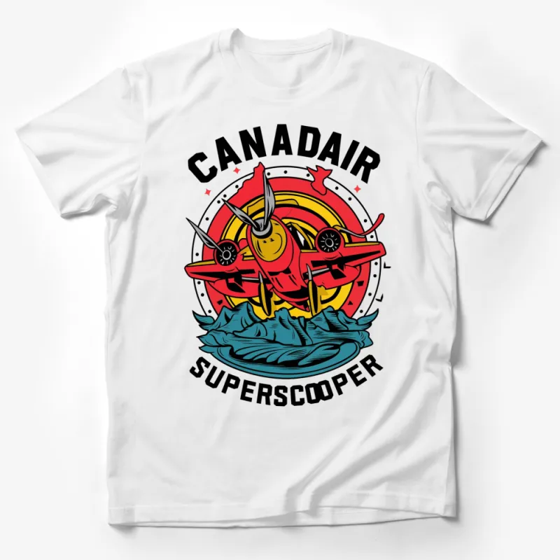 Canadair Superscooper Plane Graphic T-Shirt, Colorful Aviation Tee, Airplane Seaplane Lover, Unisex Adult Clothing, Gift Idea Male T-Shirt