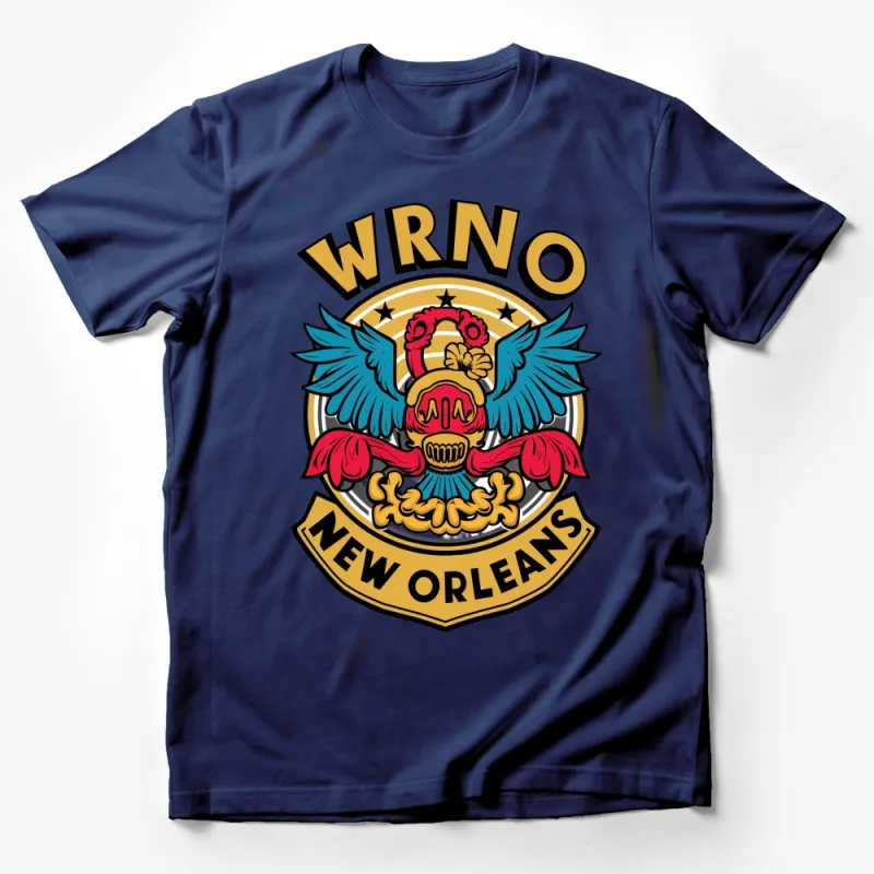 New Orleans WRNO Eagle Graphic T-Shirt, Vintage-Inspired Design, Bold Colors, Unisex Fit Male T-Shirt