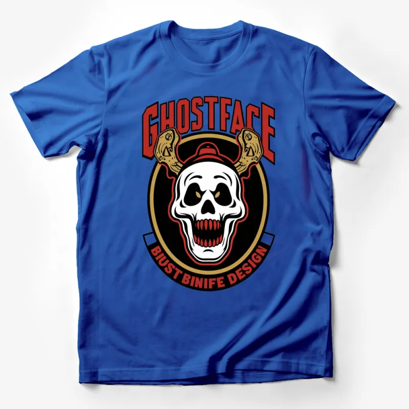 Ghostface Skull Graphic T-Shirt, Unique Horror Movie Fan Apparel, Bold Design Tee Male T-Shirt